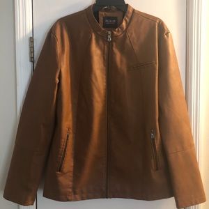 Vegan Leather Camel Moto Jacket